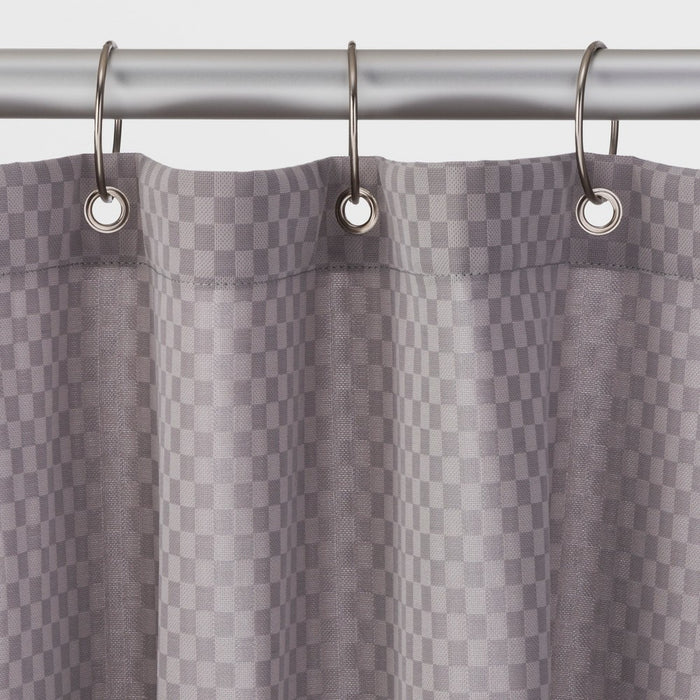 O Ring with 3mm Wire Brushed Nickel - Threshold: Iron Material, Nickel-Plated Finish, Set of 12 Curtain Rings