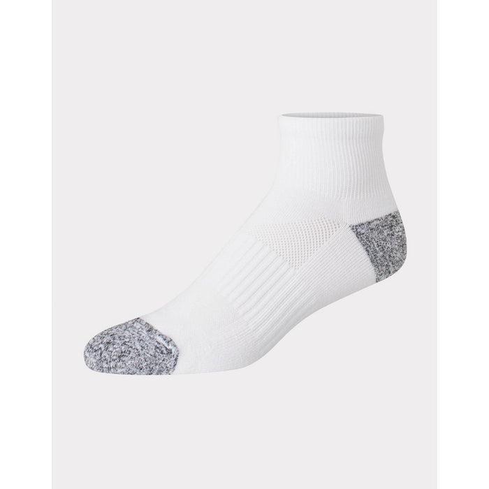 Hanes Premium Men's Performance Filament Ankle Socks 6pk - White/Gray 6-12