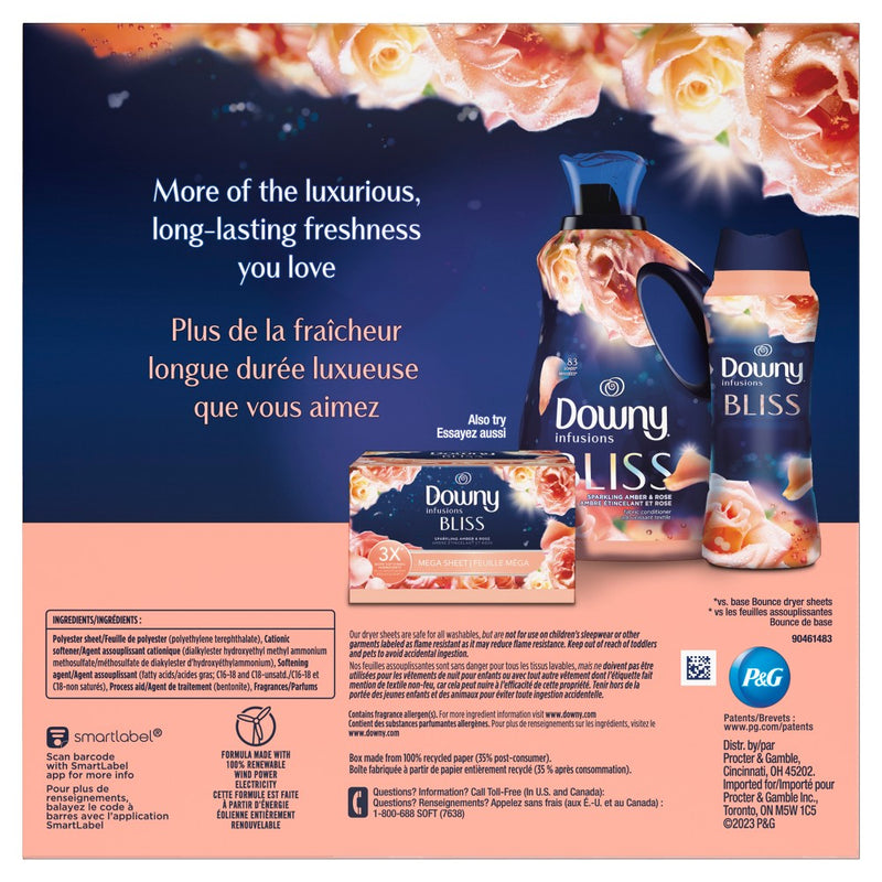 Downy Infusions Bliss Dryer Sheets - 130ct