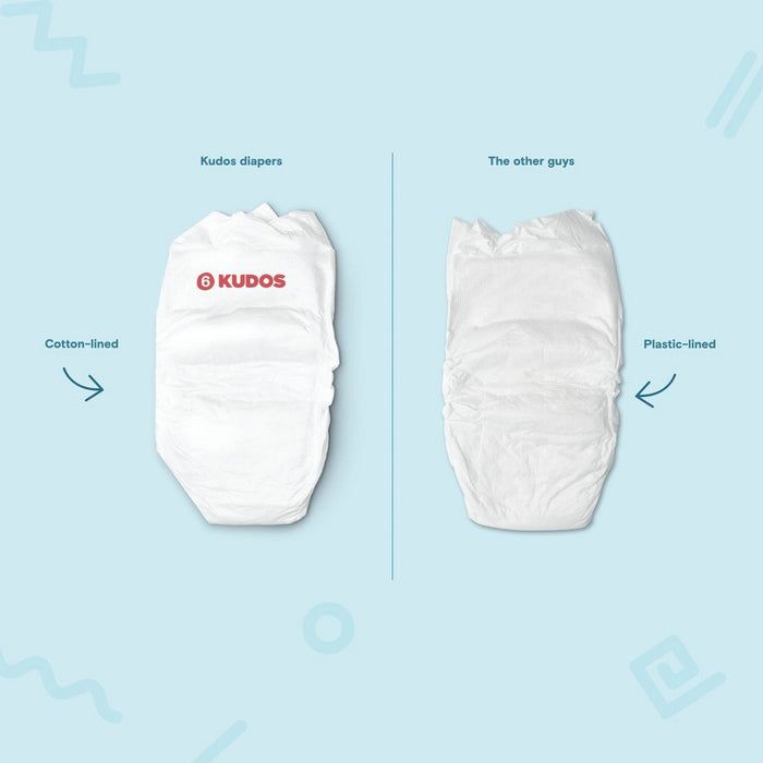 Kudos Chlorine Free Cotton-Lined Disposable Diapers - Size 6 - 36ct