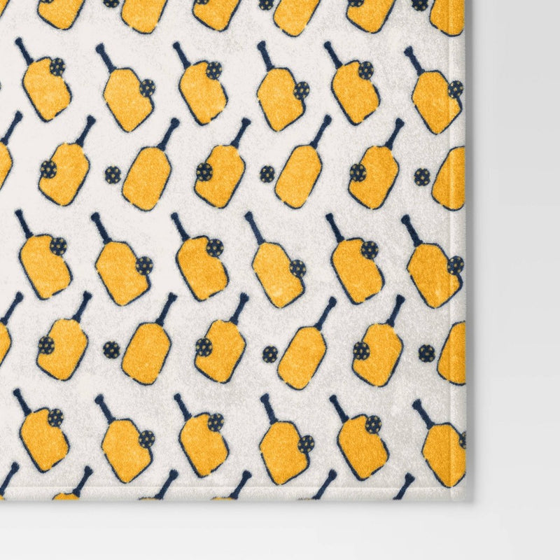 Pickleball Plush Throw Blanket Ivory