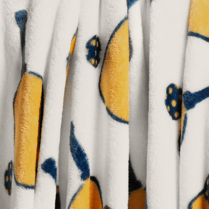 Pickleball Plush Throw Blanket Ivory