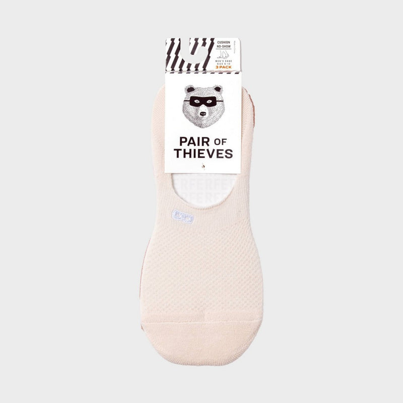 Pair of Thieves Men's Neutral No Show Socks 3pk - Blush 6-12