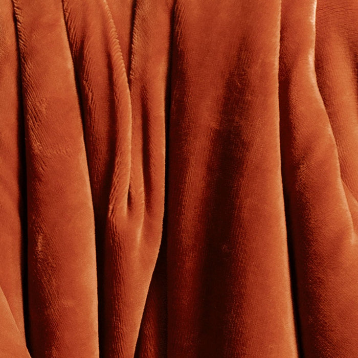 Solid Plush Throw with Faux Shearling Reverse Rust/Orange - Threshold