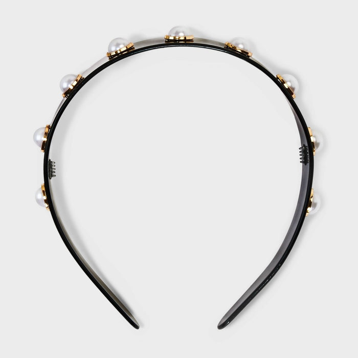 Headband with Pearls - A New Day Gold/Black