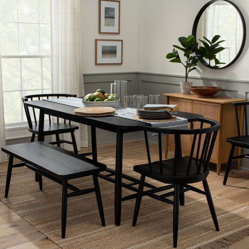 Shaker Dining Chair - Black - Hearth & Hand with Magnolia: Rubberwood Frame, Curved Back, Farmhouse Style (LOCAL PICKUP ONLY)