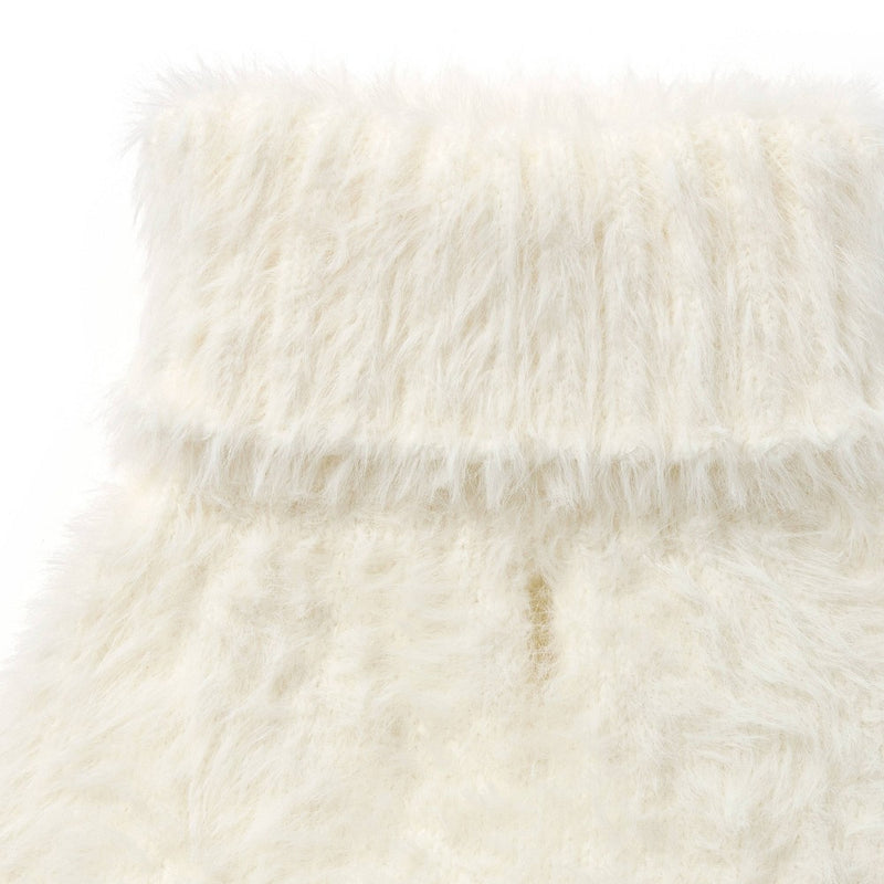 Dog and Cat High Pile Turtleneck Sweater - Cream - The Cuddle Collab with Ghost & Wren - M