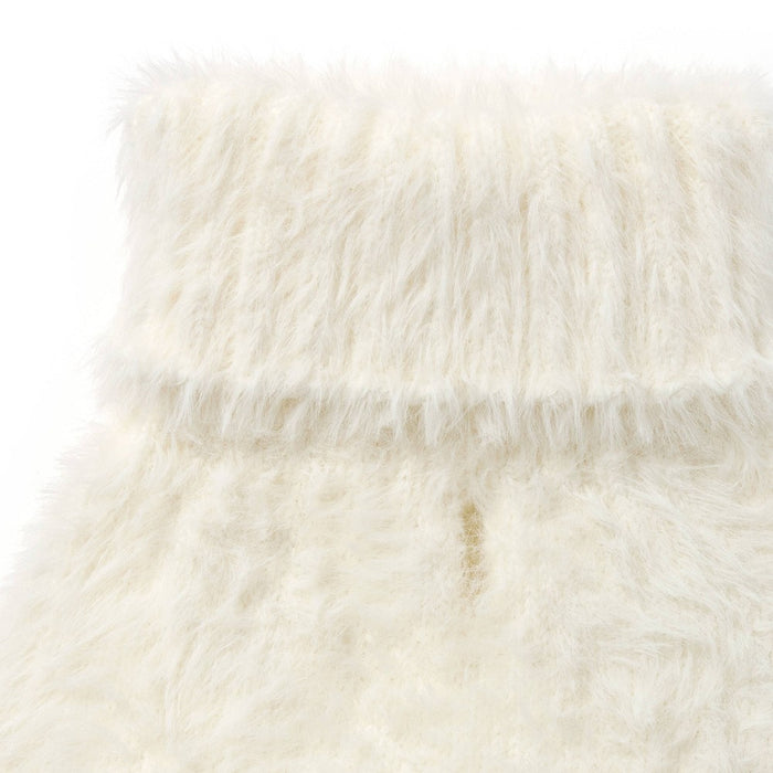 Dog and Cat High Pile Turtleneck Sweater - Cream - The Cuddle Collab with Ghost & Wren - M