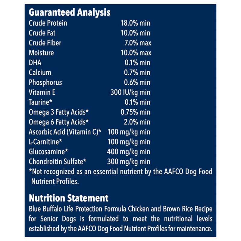 Blue Buffalo Life Protection Formula Natural Senior Dry Dog Food with Chicken and Brown Rice - 15lbs (LOCAL PICKUP ONLY)