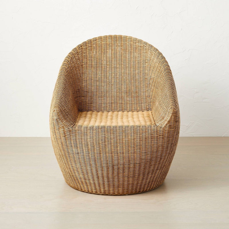 Estero Wicker Accent Chair Natural Brown - Opalhouse designed with Jungalow: Bohemian Rattan Armchair, No Assembly Required (LOCAL PICKUP ONLY)