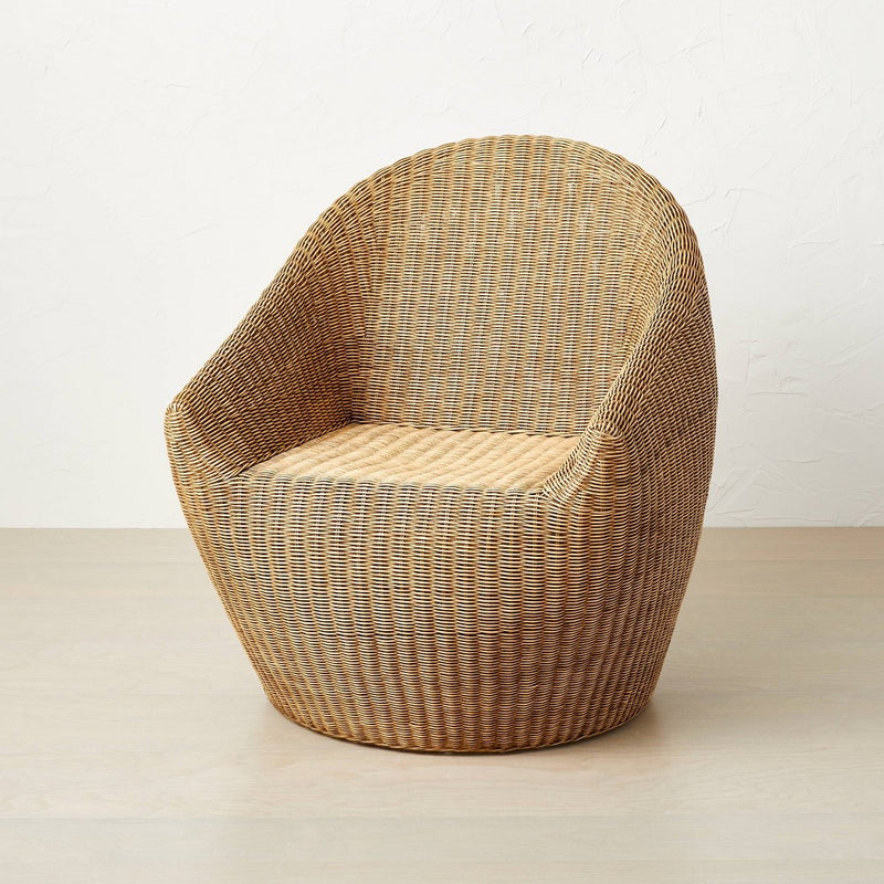 Estero Wicker Accent Chair Natural Brown - Opalhouse designed with Jungalow: Bohemian Rattan Armchair, No Assembly Required (LOCAL PICKUP ONLY)