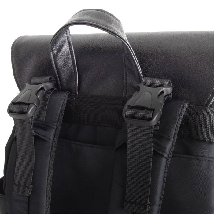 Baby Essentials Vegan Leather Diaper Bag - Black