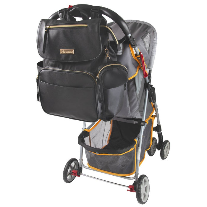 Baby Essentials Vegan Leather Diaper Bag - Black