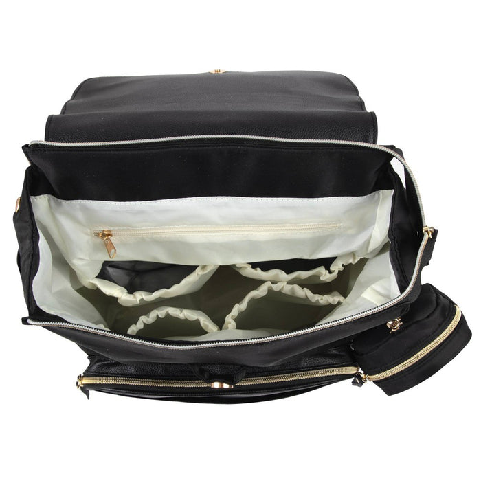 Baby Essentials Vegan Leather Diaper Bag - Black