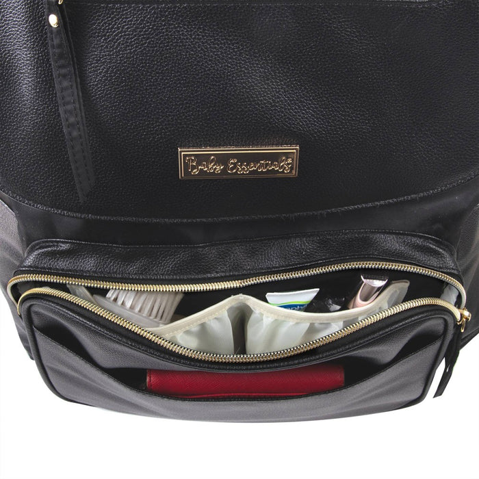 Baby Essentials Vegan Leather Diaper Bag - Black