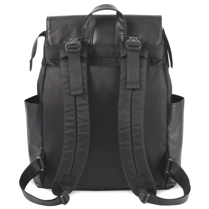 Baby Essentials Vegan Leather Diaper Bag - Black
