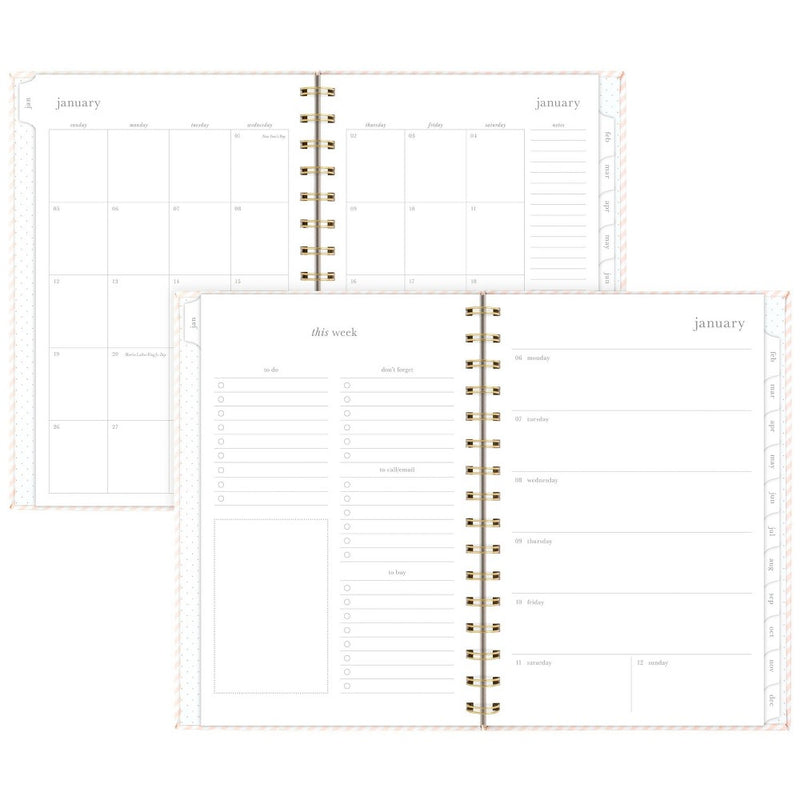 Sugar Paper Essentials 2025 Weekly/Monthly Planner 8.5"x6.5" Pink Stripe