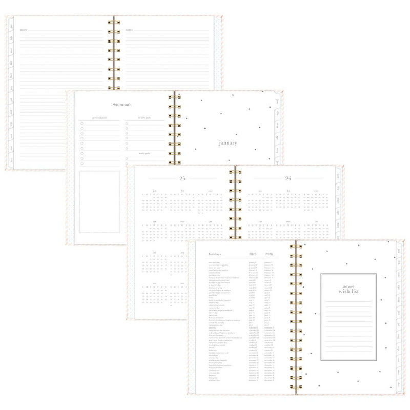 Sugar Paper Essentials 2025 Weekly/Monthly Planner 8.5"x6.5" Pink Stripe