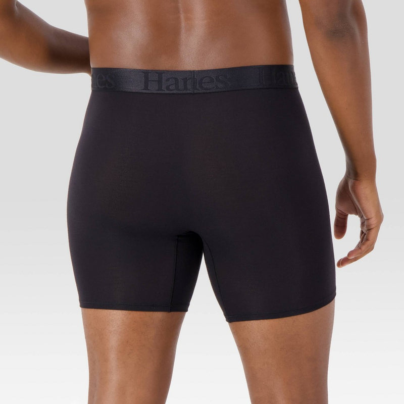 Hanes Originals Premium Men's SuperSoft Boxer Briefs 2pk - Black L