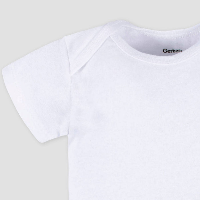 Gerber Baby 4pk Short Sleeve Onesies - White 6-9M