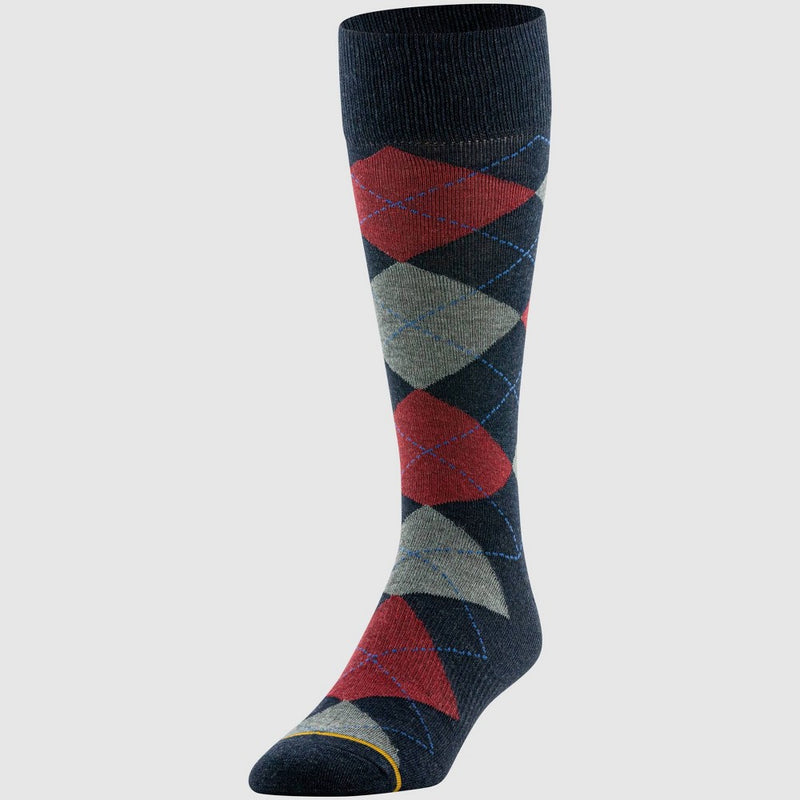 Goldtoe Signature Collection Men's Argyle Crew Socks 3pk - Gray/Red/Navy Blue 6-12.5