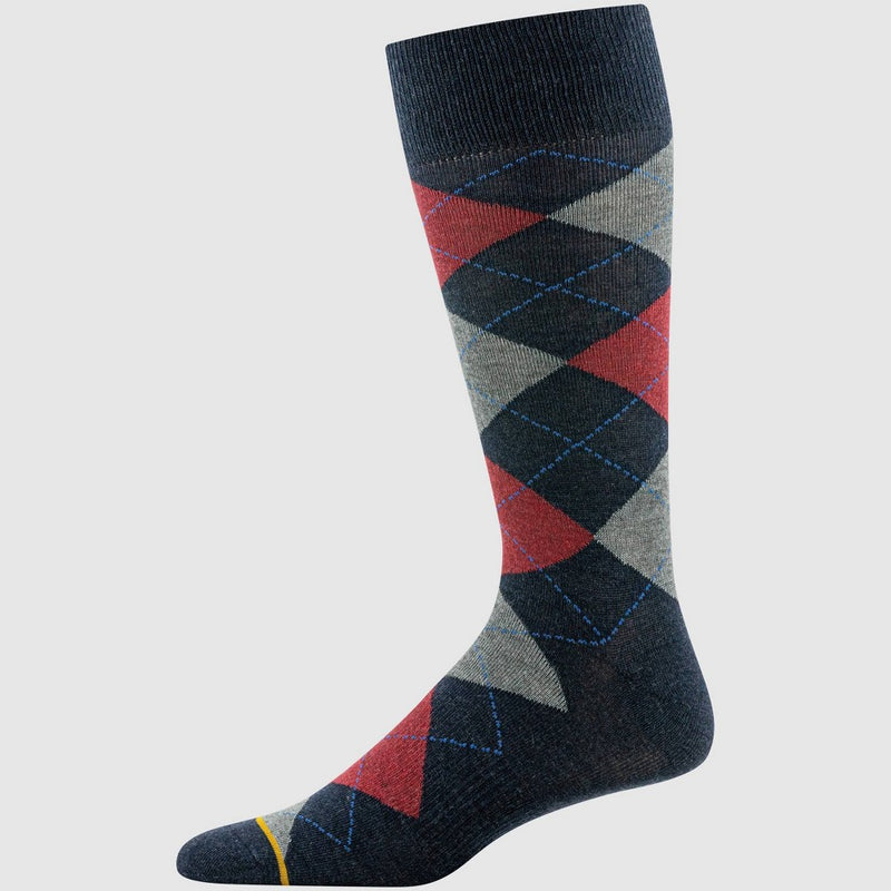 Goldtoe Signature Collection Men's Argyle Crew Socks 3pk - Gray/Red/Navy Blue 6-12.5