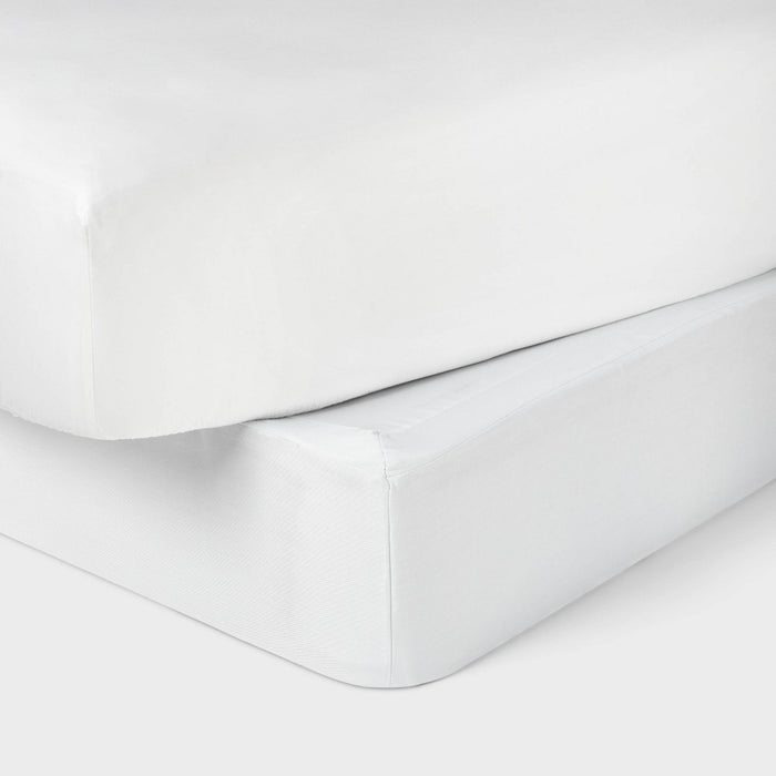 King Box Spring Cover White - Threshold: Recycled Polyester, Twill, STANDARD 100 by OEKO-TEX