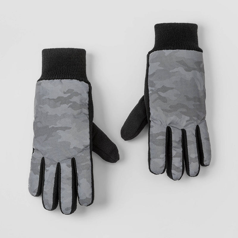 Boys' Camo Gloves - Cat & Jack Gray 4-7