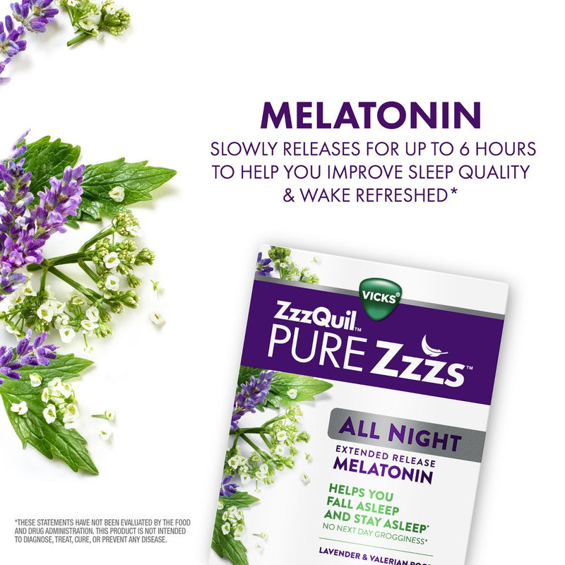 Pure Zzzs All Night Extended Release Melatonin Tablets - 14ct