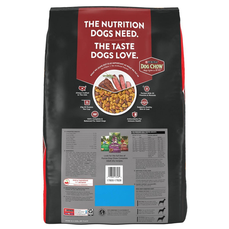 Purina Dog Chow with Real Beef Adult Complete & Balanced Dry Dog Food - 18.5lbs (LOCAL PICKUP ONLY)