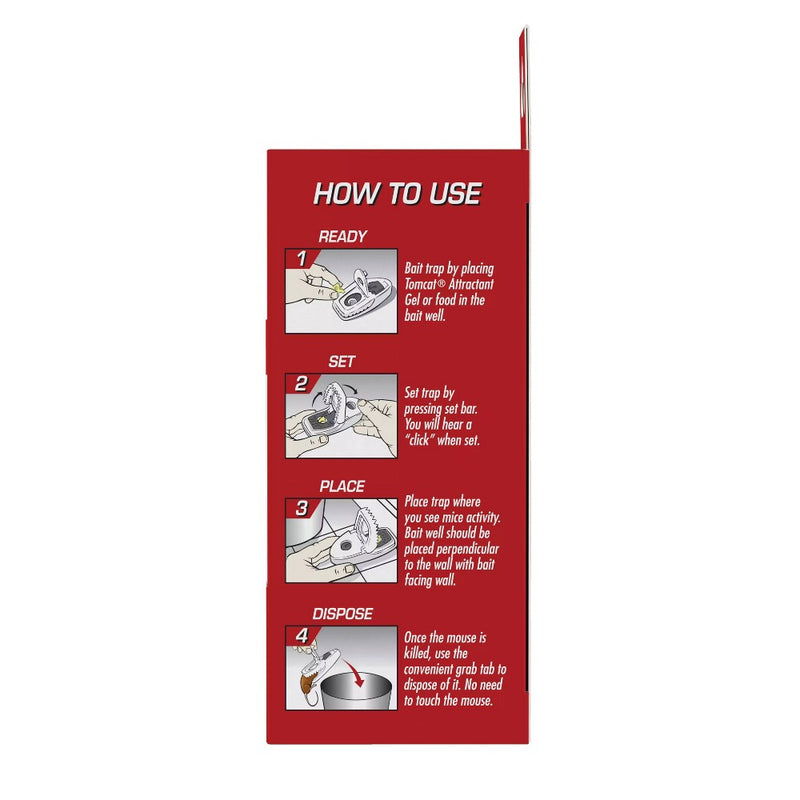 Tomcat 2pk Press 'N Set Mouse Trap: Easy-to-Use, No Assembly Required, Indoor & Outdoor Rodent Control