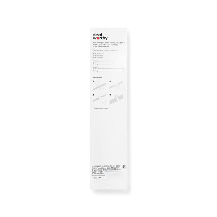 Reusable Cable Ties - dealworthy Black/White