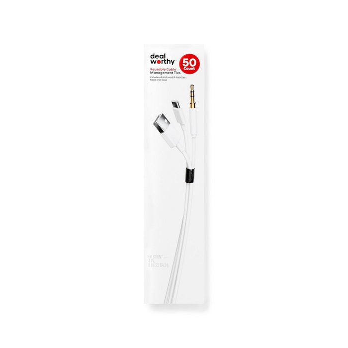 Reusable Cable Ties - dealworthy Black/White