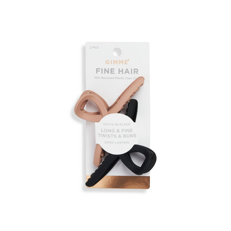 Gimme Beauty Fine Hair Claw Clip - Black - 2ct
