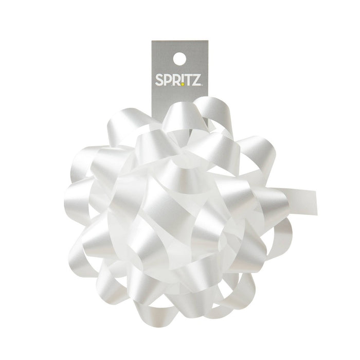 6" Large White Gift Bow - Spritz
