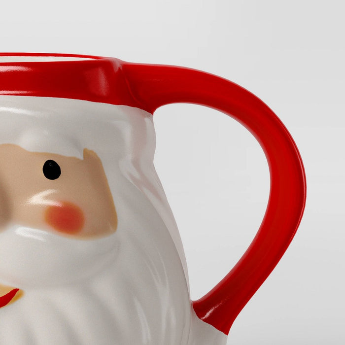 17oz Christmas Stoneware Figural Santa Face Mug - Wondershop