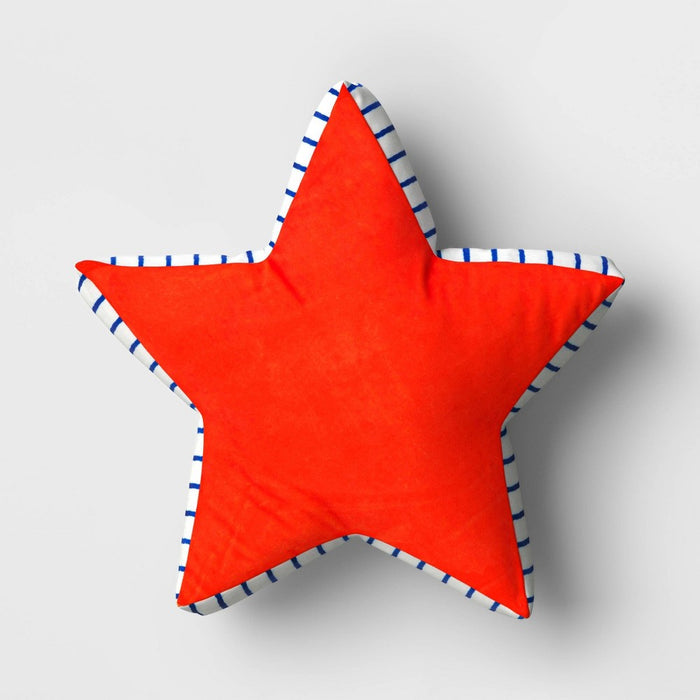 Star Shaped Throw Pillow White/Red/Blue - Sun Squad