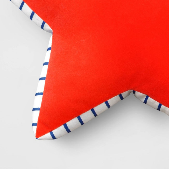 Star Shaped Throw Pillow White/Red/Blue - Sun Squad