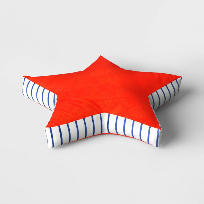 Star Shaped Throw Pillow White/Red/Blue - Sun Squad