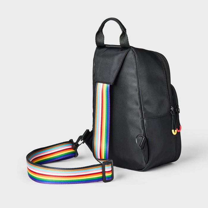 Pride Adult Rainbow Crossbody Bag - Black
