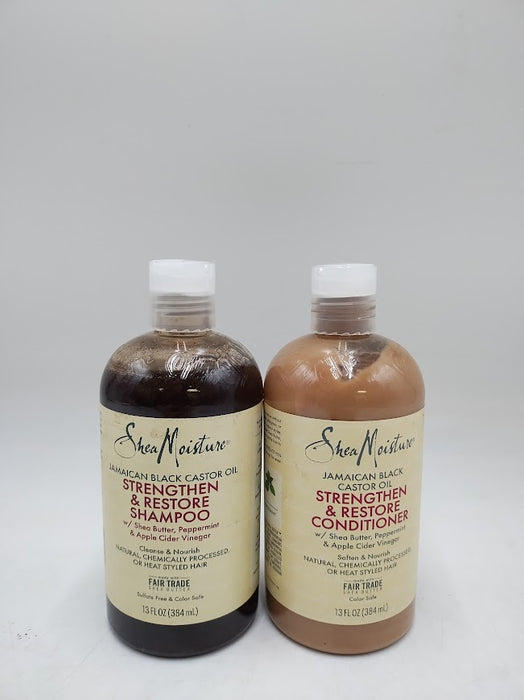 BUNDLE SheaMoisture Jamaican Black Castor Oil Shampoo AND Conditioner - 13 fl oz