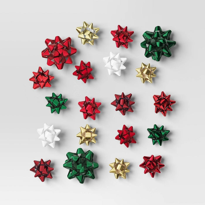 40ct Christmas Decorative Bow Red/Green/Gold - Wondershop
