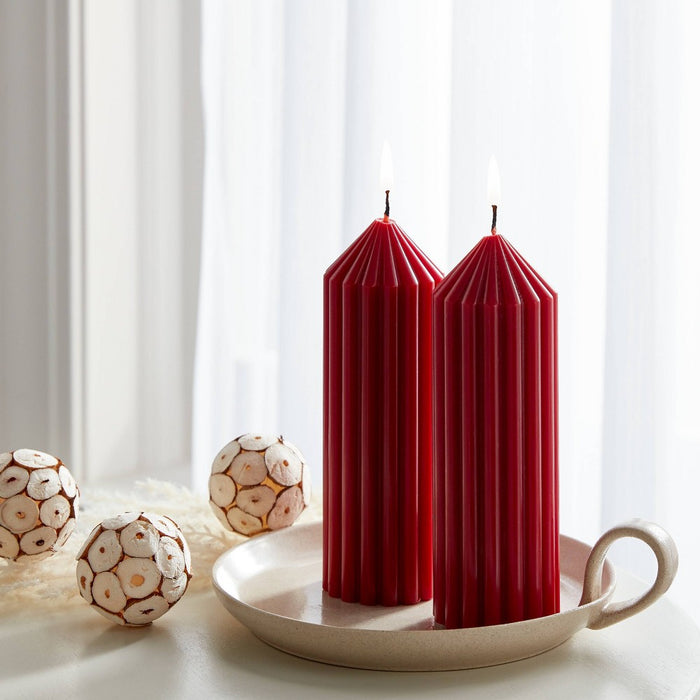 Set of 2 Holiday Hearth Pillar Candles - Threshold