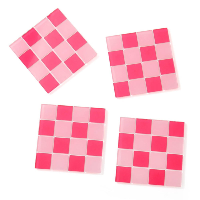 4pk Square Coasters Pink - Bullseye's Playground