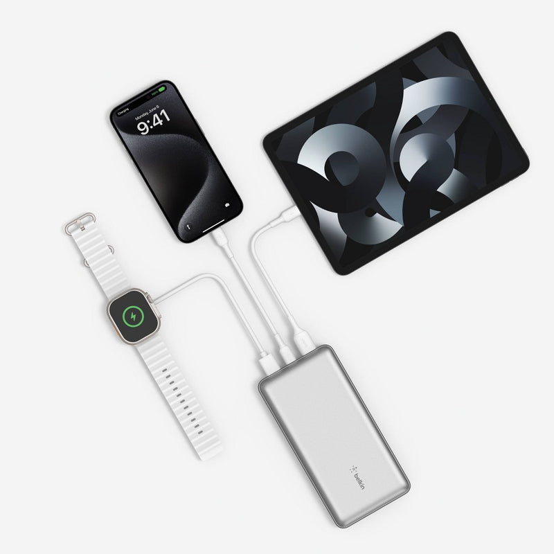 Belkin 20000mAh Power Bank 15W USB-A + USB-C - Silver
