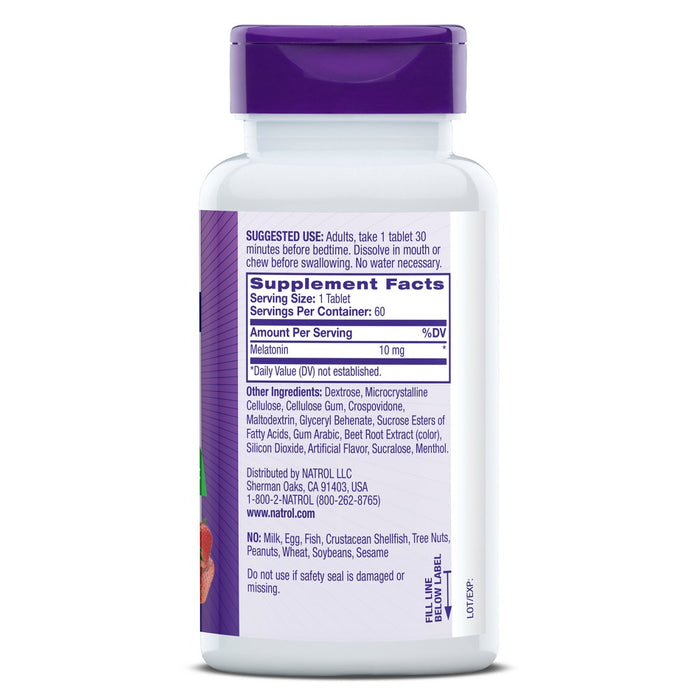 Natrol Melatonin 10mg Maximum Strength Fast Dissolve Sleep Aid Tablets - Strawberry - 60ct