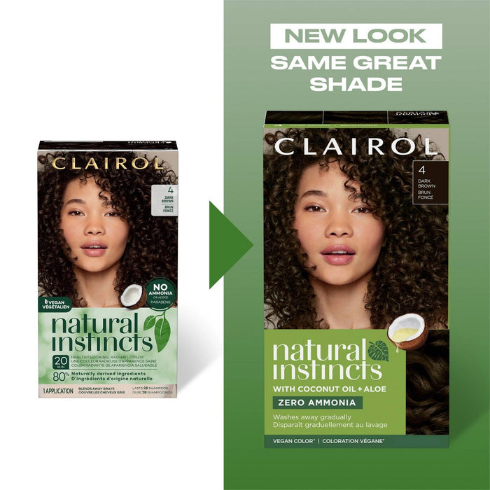 Natural Instincts Clairol Demi-Permanent Hair Color Cream Kit - 2 Black, Midnight