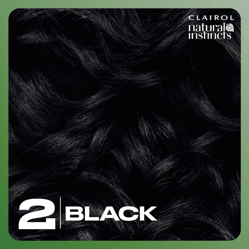 Natural Instincts Clairol Demi-Permanent Hair Color Cream Kit - 2 Black, Midnight