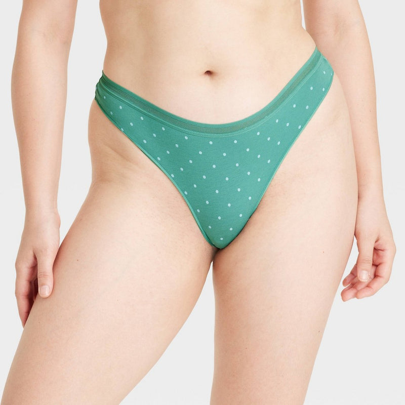 Women's 6pk Cotton Stretch Thong - Auden Assorted Color XS