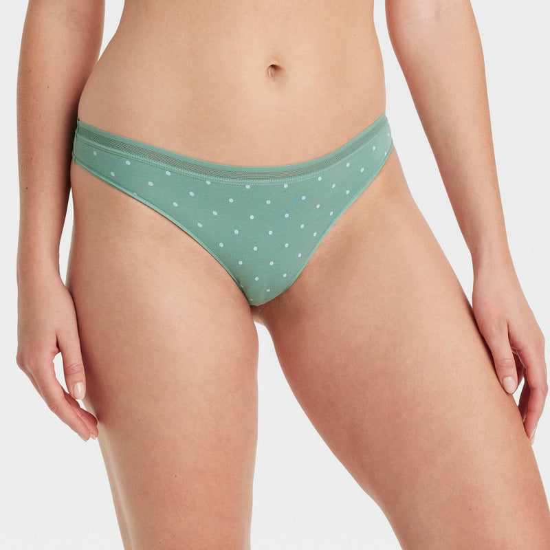 Women's 6pk Cotton Stretch Thong - Auden Assorted Color XS